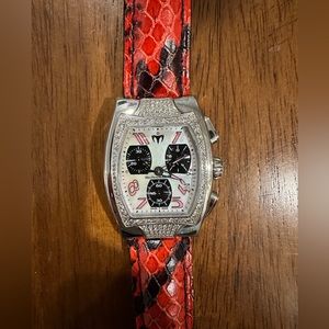 Michele Technomarine Technosquare Stainless Steel 1.02ctw Diamond Watch